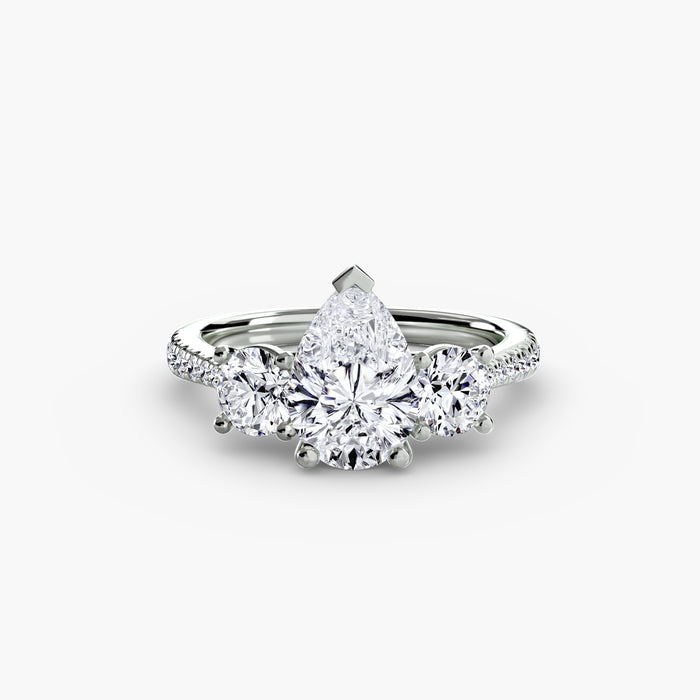 Three-Stone with Pavé Band