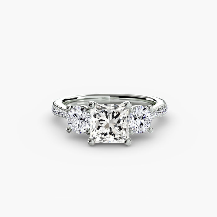 Three-Stone with Pavé Band
