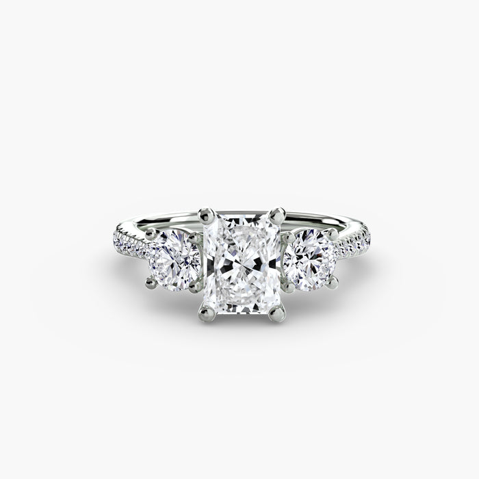 Three-Stone with Pavé Band