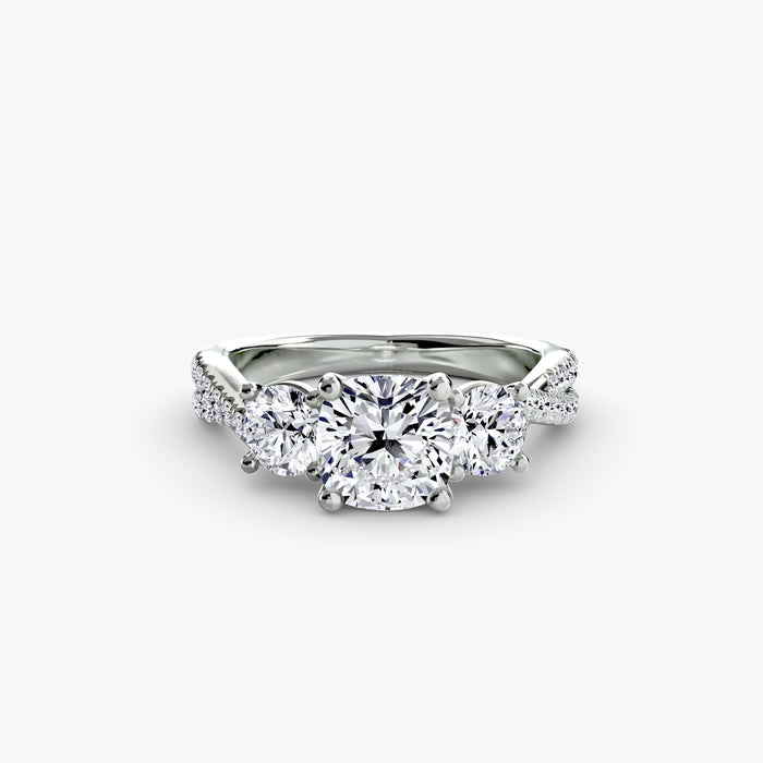 Three-Stone with Pavé Band 2