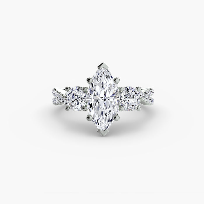 Three-Stone with Pavé Band 2