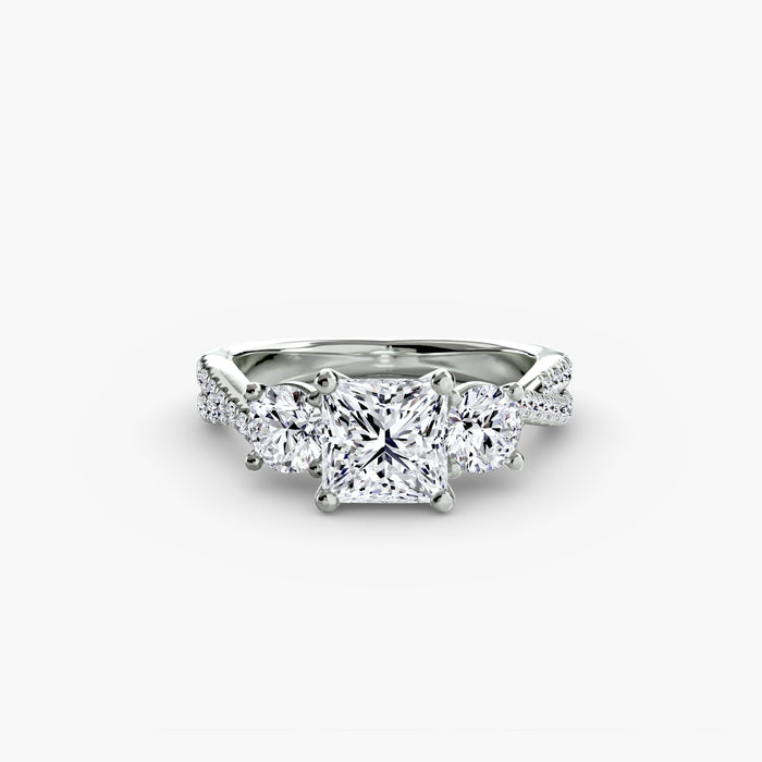 Three-Stone with Pavé Band 2