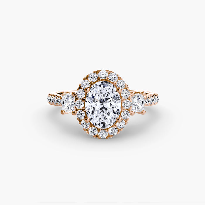 Three-Stone Ring with Halo 2