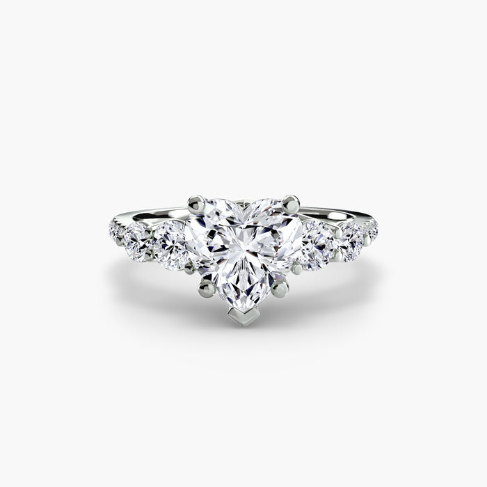 Five Stone Ring with Pavé Band
