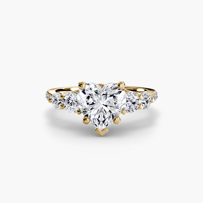 Five Stone Ring with Pavé Band