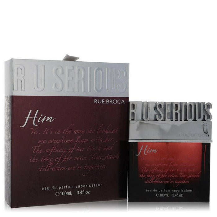 R U Serious Him Eau De Parfum Spray By Rue Broca - 3.4 oz