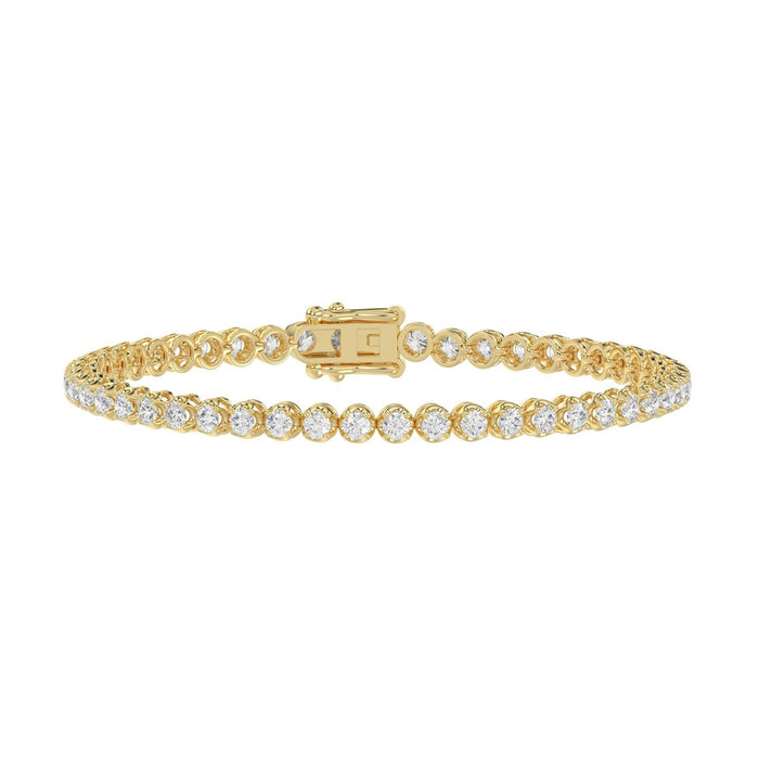 Microfusion Prong Set Lab Diamond Tennis Bracelet in 14K Yellow Gold