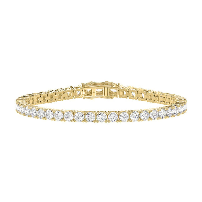 Classic 4-Prong Round Lab Diamond Tennis Bracelet in 10K Yellow Gold