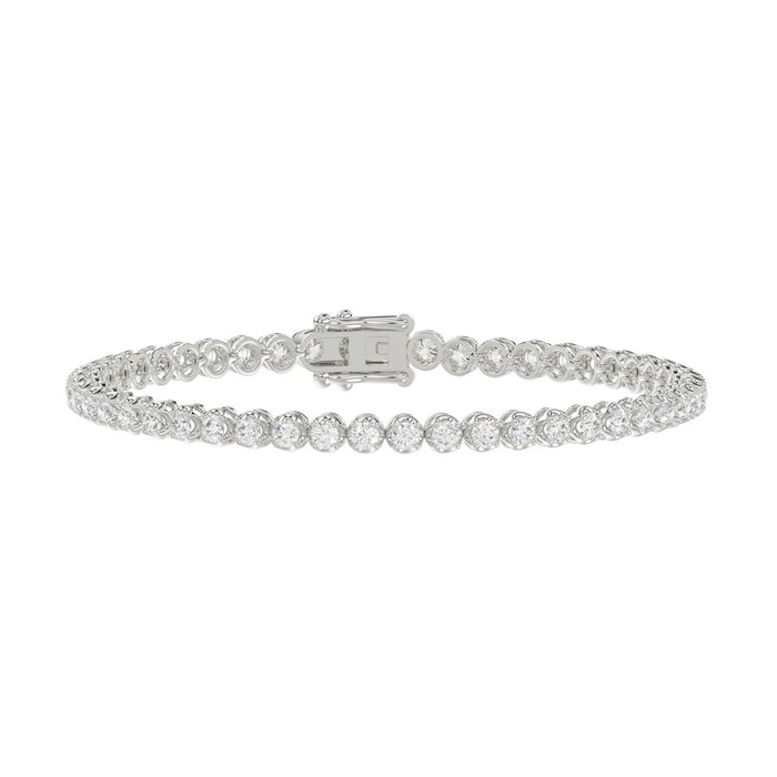 Microfusion Prong Set Lab Diamond Tennis Bracelet in 10K White Gold