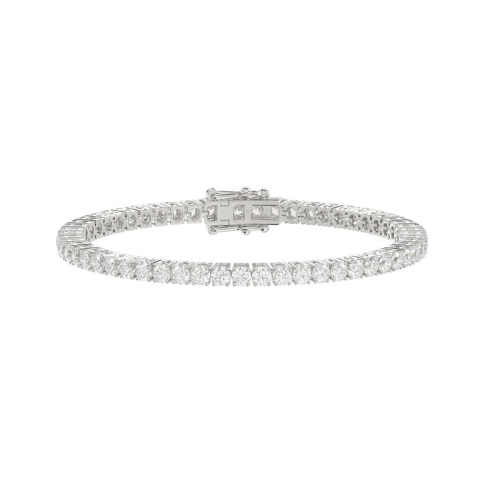Lab Diamond Basket 4 Prong Tennis Bracelet in 14K White Gold