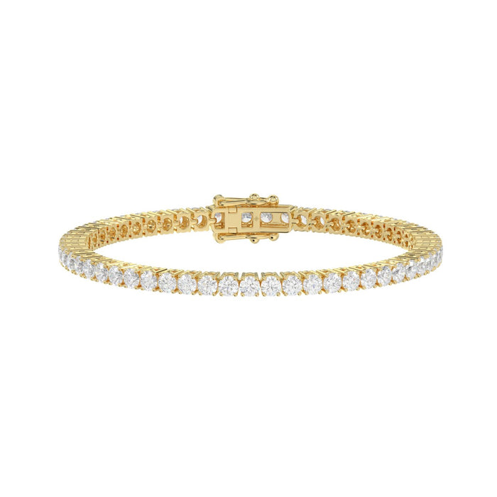 Lab Diamond Basket 4-Prong Tennis Bracelet in 14K Yellow Gold