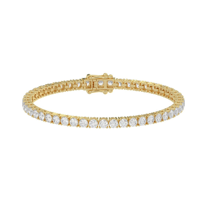 Lab Diamond Basket 4-Prong Tennis Bracelet in 14K Yellow Gold