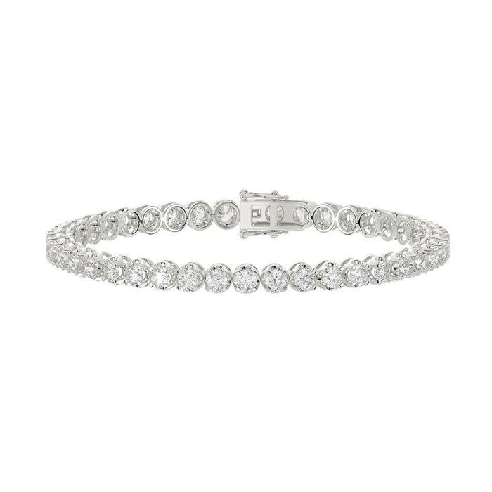 Microfusion Prong Set Lab Diamond Tennis Bracelet in 14K White Gold
