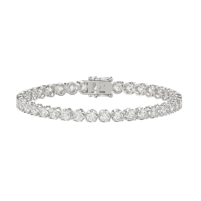 Microfusion Prong Set Lab Diamond Tennis Bracelet in 14K White Gold