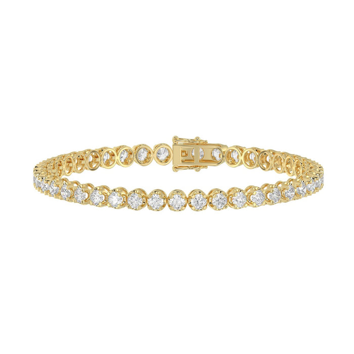 Microfusion Prong Set Lab Diamond Tennis Bracelet in 10K Yellow Gold