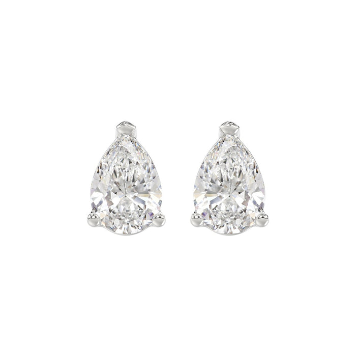 4 CT Lab Diamond Pear Stud Earrings in 10K White Gold
