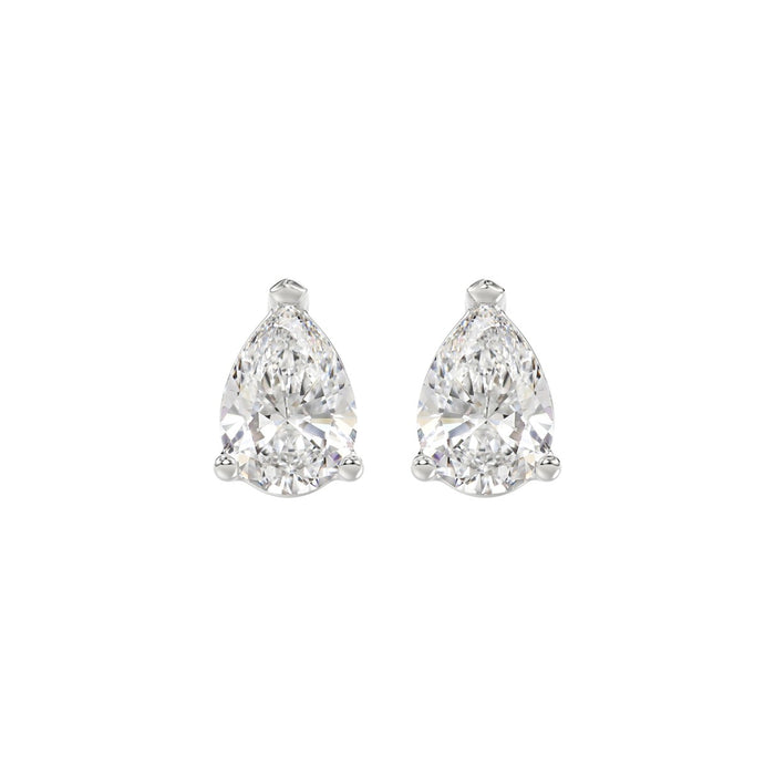 2.5 CT Lab Diamond Pear Stud Earrings in 14K White Gold