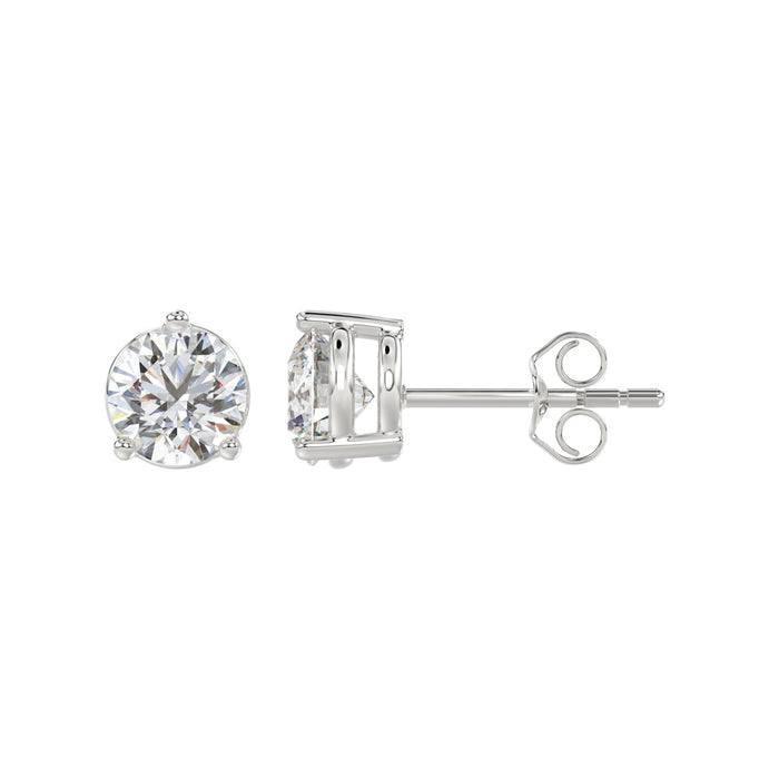 2.5 CT Lab Diamond Round Brilliant Stud Earrings in 10K White Gold