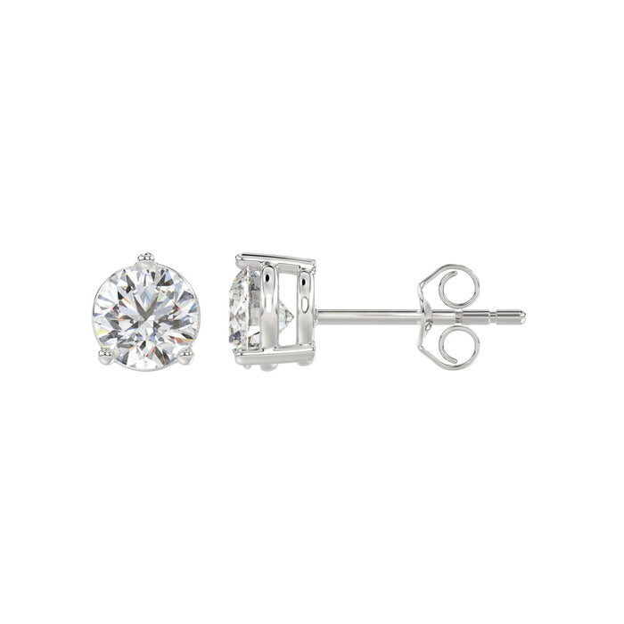 2 CT Lab Diamond Round Brilliant Stud Earrings in 10K White Gold