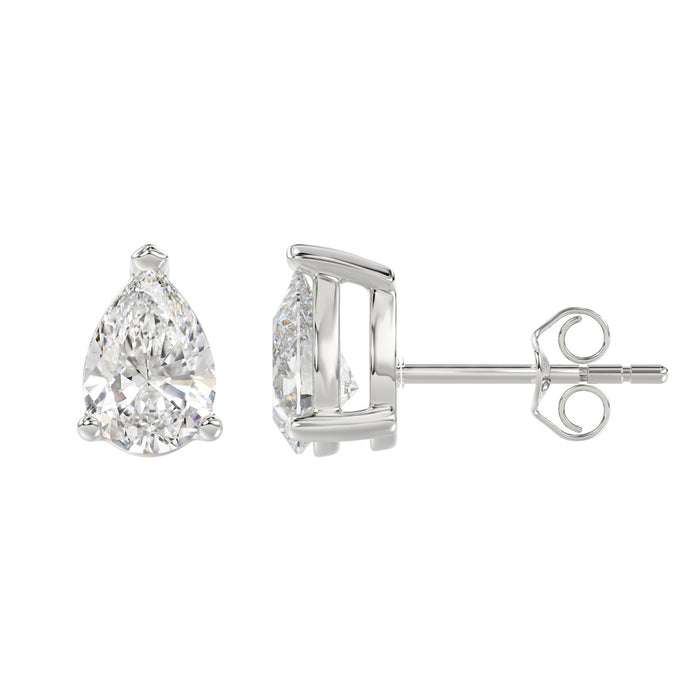 3 CT Lab Diamond Pear Shape Stud Earrings in 10K White Gold