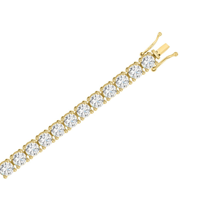 Lab Diamond Basket 4-Prong Tennis Bracelet in 14K Yellow Gold