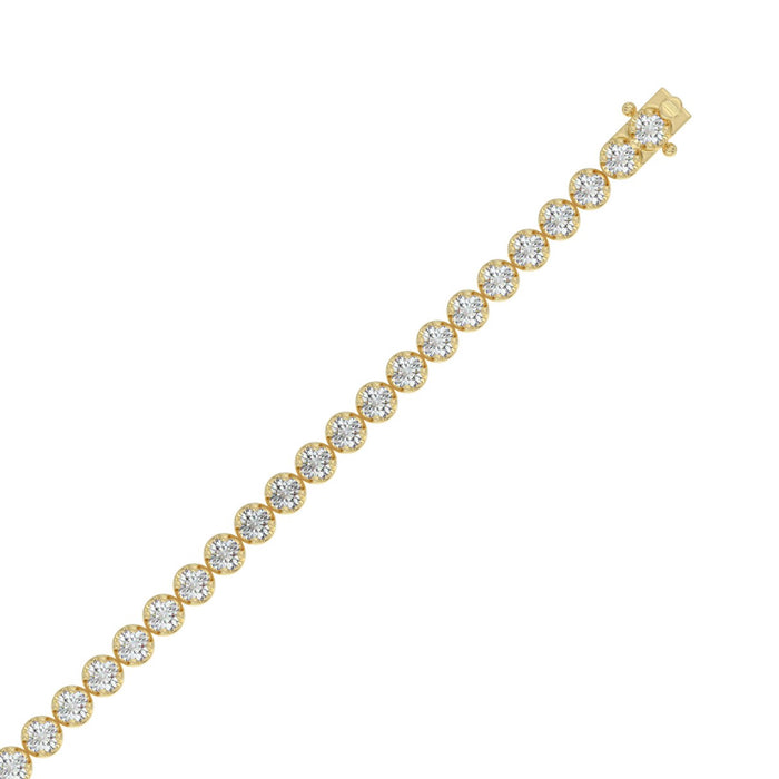 Microfusion Prong Set Lab Diamond Tennis Bracelet in 14K Yellow Gold