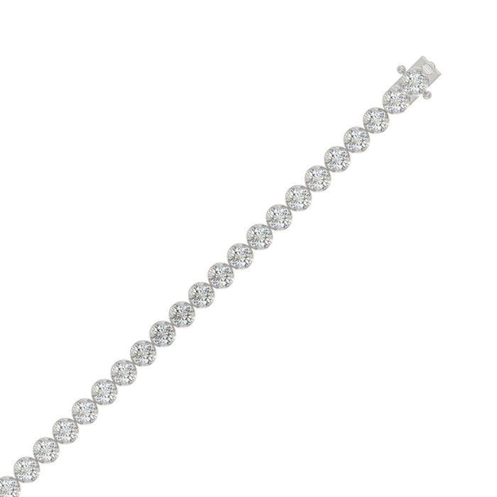 Microfusion Prong Set Lab Diamond Tennis Bracelet in 10K White Gold