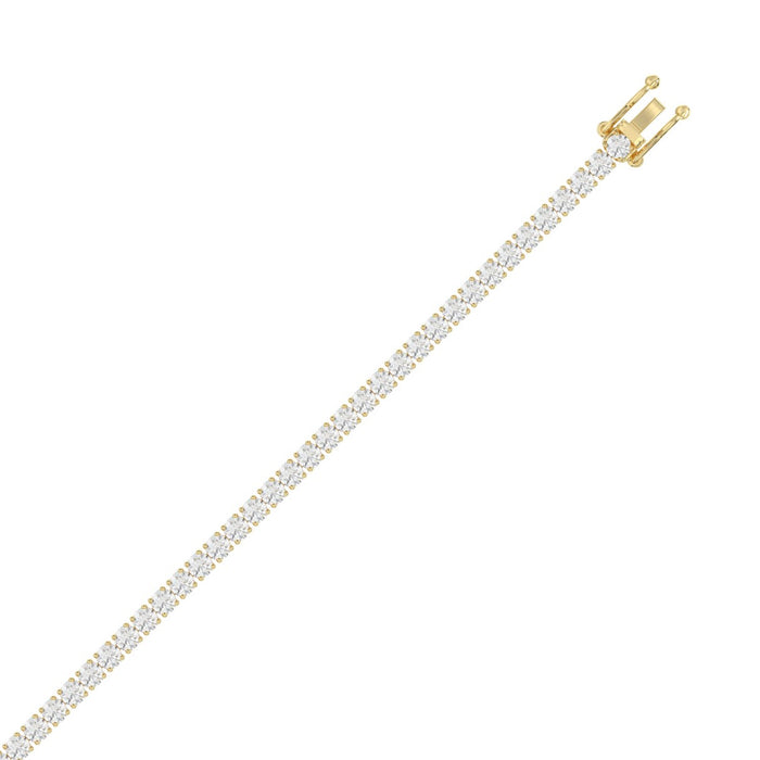 Lab Diamond Basket 4-Prong Tennis Bracelet in 14K Yellow Gold