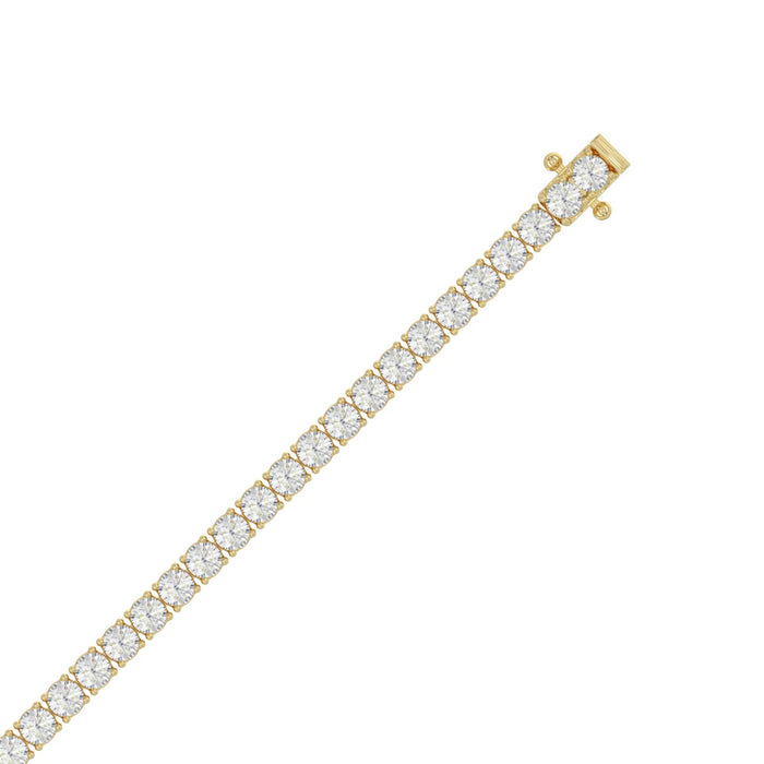 Lab Diamond Basket 4-Prong Tennis Bracelet in 14K Yellow Gold