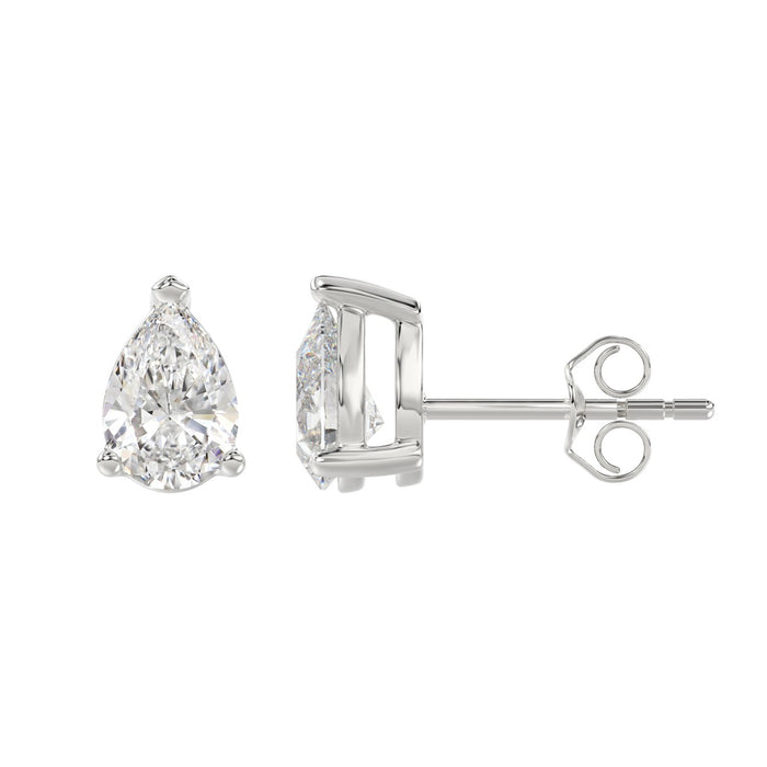2.5 CT Lab Diamond Pear Stud Earrings in 10K White Gold