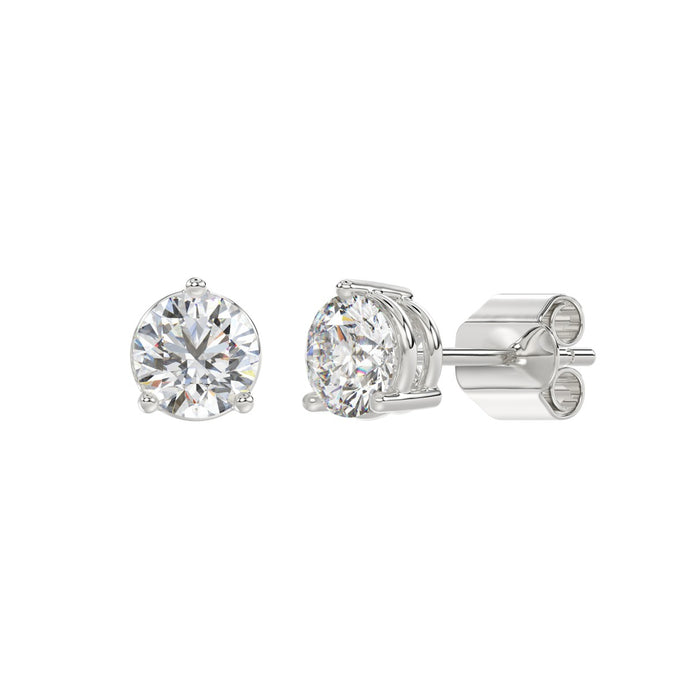 2.5 CT Lab Diamond Round Brilliant Stud Earrings in 10K White Gold