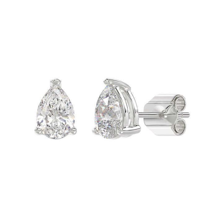 2.5 CT Lab Diamond Pear Stud Earrings in 10K White Gold