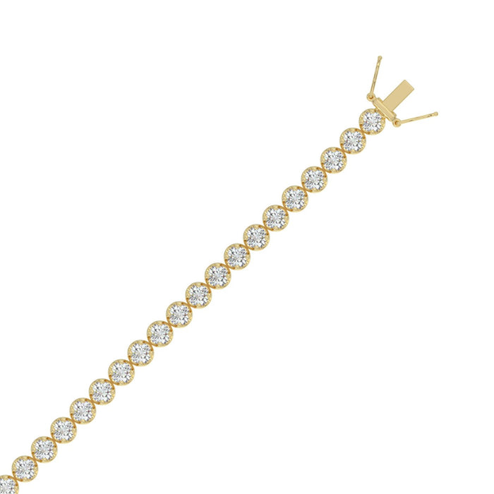 Microfusion Prong Set Lab Diamond Tennis Bracelet in 14K Yellow Gold