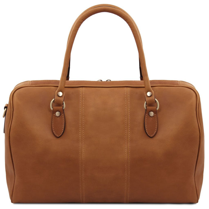 Lisbona - Travel leather duffle bag - Small size (TL142558)