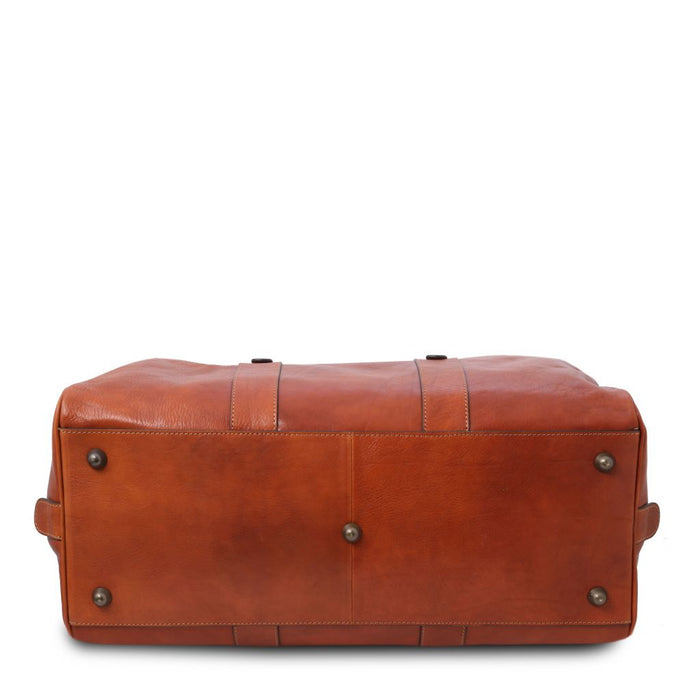 TL Voyager - Leather Travel Bag With Front Pocket (TL142140)
