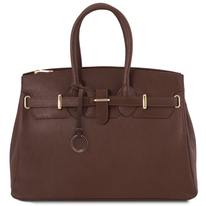 TL Bag - Leather Handbag With Golden Hardware (TL141529)