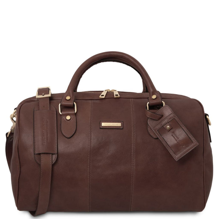 Lisbona - Travel Leather Duffle Bag - Small Size (TL142441)