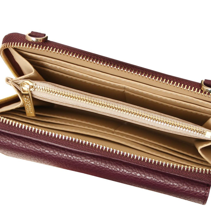 Urania - Leather Wallet/Phone Holder With Strap (TL142433)