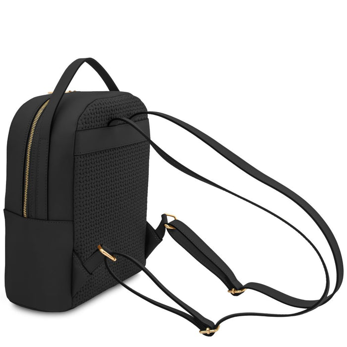 Dedalo - Woven printed leather backpack (TL142576)