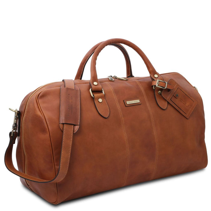 Lisbona - Travel Leather Duffle Bag - Large Size (TL141657)