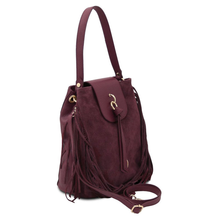Nomade - Suede Leather Fringe Shoulder Bag (TL142512)
