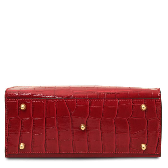 Croque - Croc print leather handbag (TL142504)