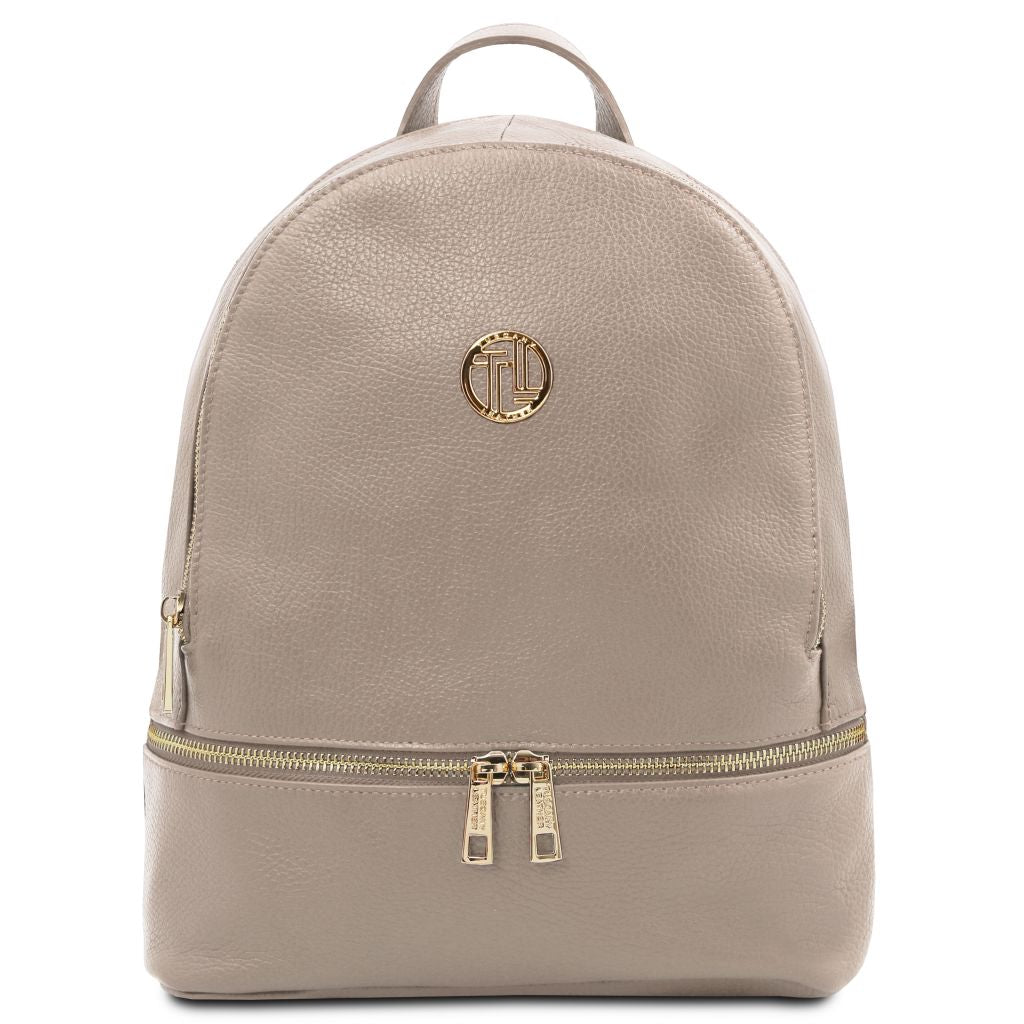 backpack usa women leather Soft leather backpack Light Taupe