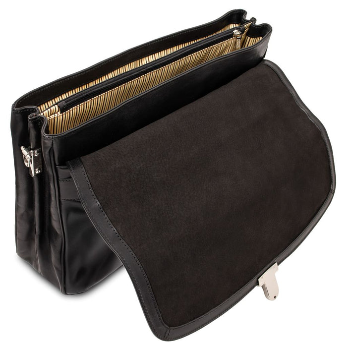 Alessandria - Leather multi compartment TL SMART laptop briefcase (TL140825)