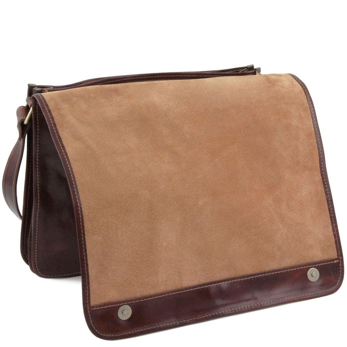 Messenger Double - Crossbody Leather Bag (TL90475)