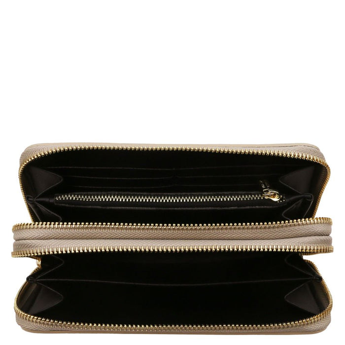 Gaia - Double Zip Around Leather Wallet (TL142343)