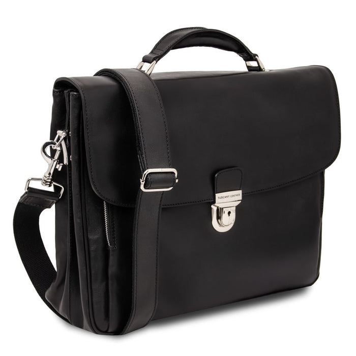 Alessandria - Leather multi compartment TL SMART laptop briefcase (TL140825)