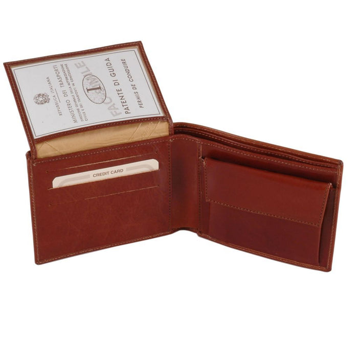Exclusive 3 Fold Leather Wallet For Men With Coin Pocket (TL141377)