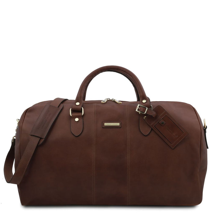 Lisbona - Travel Leather Duffle Bag - Large Size (TL141657)