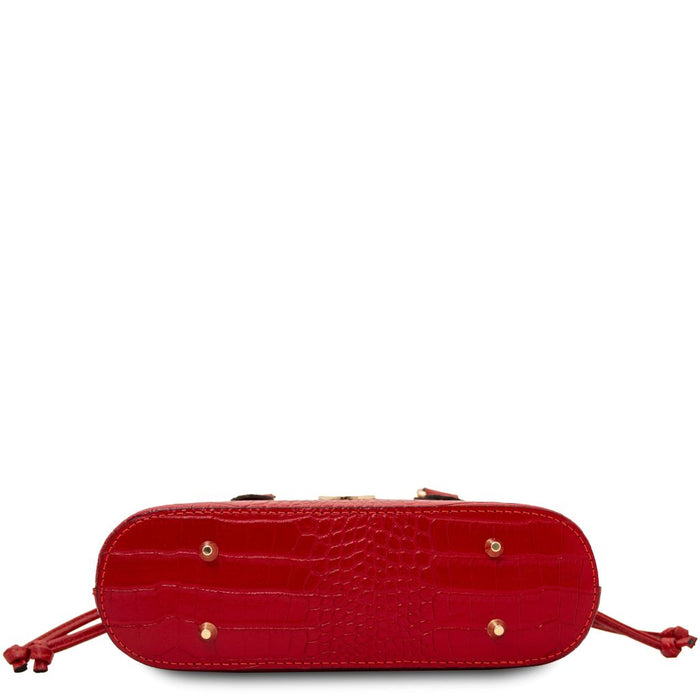 Croque - Croc Print Leather Handbag (TL142510)